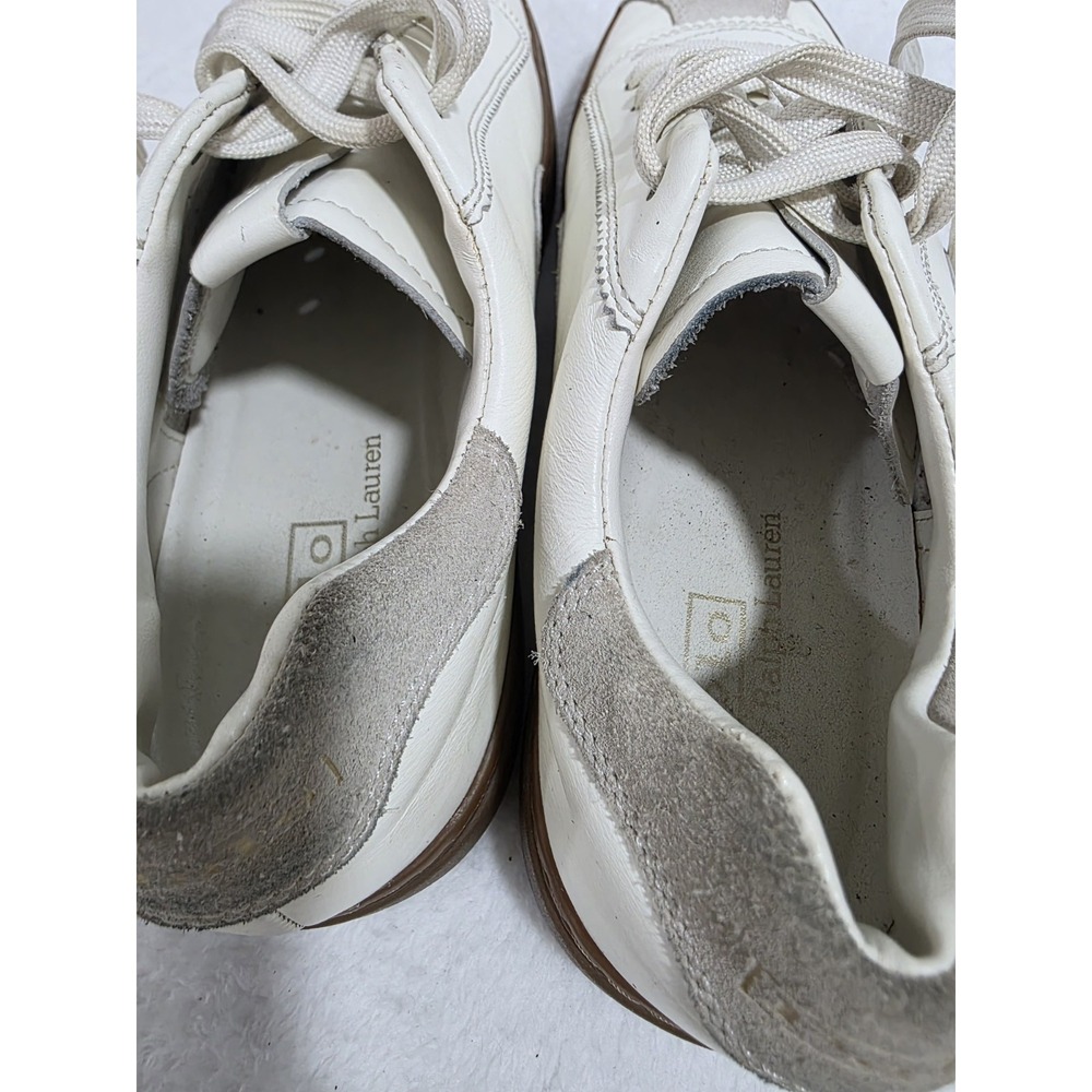 Polo Ralph Lauren Jermain Green Leather Suede Lace Up Sneaker Shoe Mens 8D - Picture 9 of 14